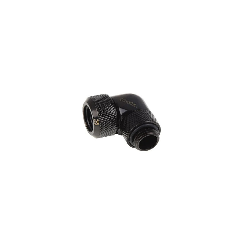 Alphacool Eiszapfen 13mm HardTube compression fitting 90° rotatable G1/4 - knurled - Deep Black - أنبوب تبريد